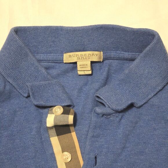 Burberry Brit Preppy Polo Blue 100% Cotton Classic L - Picture 2 of 7